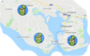 covering Gosport Fareham Portsmouth no flies on me logo covering Gosport Fareham Portsmouth on map